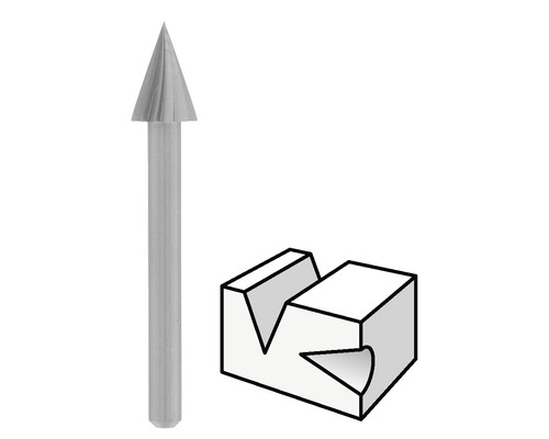 Verzinkboor met afbeelding van een werkstukopstelling