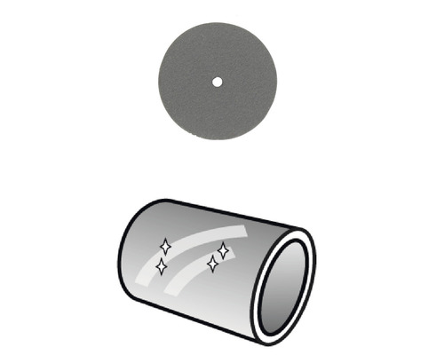 Schuurschijf en gepolijste pijpbevestiging