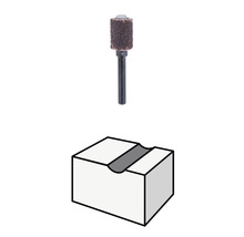 Schuurstift met werkstuk