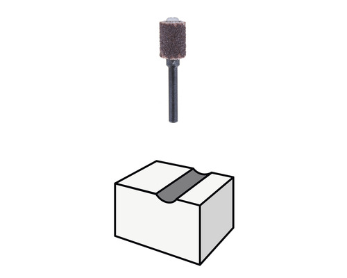 Schuurstift met werkstuk