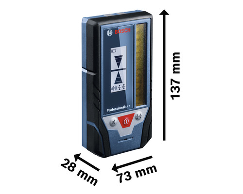 Bosch Professional LR 7 lijnlaserontvanger met afmetingen