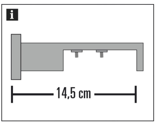 Gordijnroedehouder, 14,5 cm lang