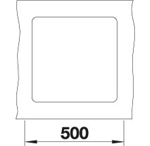 Tekening van een uitsparing met een afmeting van 500 millimeter.