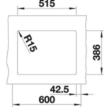 BLANCO Spoelbak Subline 35/150-U kristalwit 45,6x52,5 cm