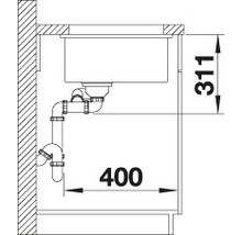 BLANCO Spoelbak Subline 35/150-U kristalwit 45,6x52,5 cm