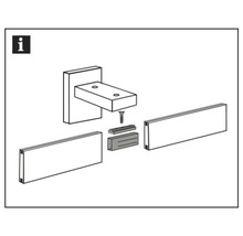 GARDINIA Luxor railverbinder binnenloop aluminium/zwart