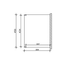 Technische tekening van een plank met afmetingen