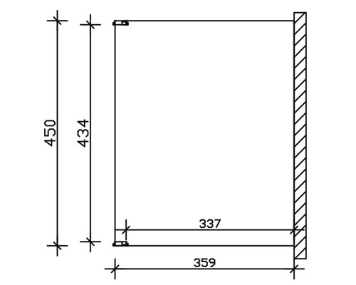 Technische tekening van een wandkast met maatvoering