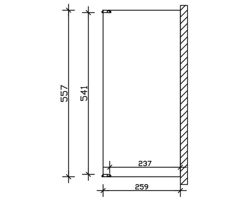 Technische tekening van een kastelement met afmetingen