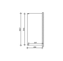 Technische tekening van een kast met de afmetingen 557 x 259 x 541 x 237.