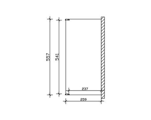 Technische tekening van een kast met afmetingen in millimeters