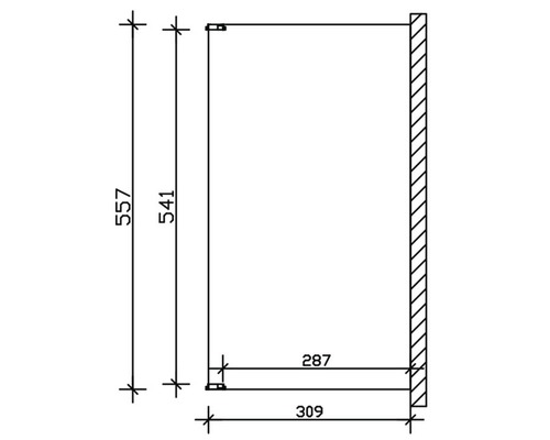 Technische tekening van een kast met afmetingen
