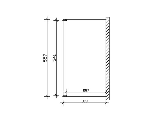 Technische tekening van een kast met maatvoering