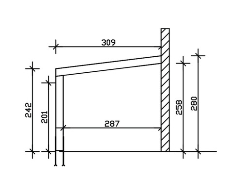 Technische tekening van een plank met afmetingen in millimeters