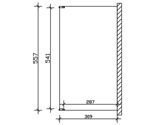 Technische tekening van een kast met afmetingen