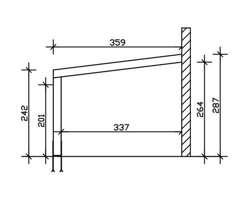 Technische tekening van een constructie met afmetingen in millimeters