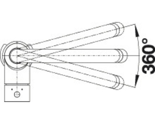 Illustratie van een kraan met een draaihoek van 360 graden