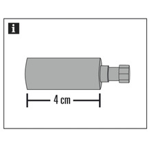 Afbeelding van een cilinder van 4 cm lang met aansluitstuk