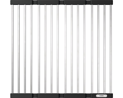 Blanco afdruiprek met roestvrijstalen staven en zwart frame