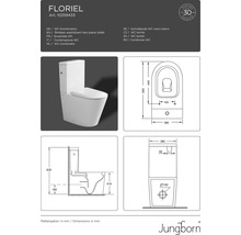 JUNGBORN Spoelrandloos staand toilet met reservoir Floriel incl. softclose wc-bril met quick-release-thumb-20