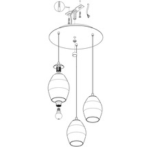 EGLO Hanglamp Estanys 3-lichts nikkel/zwart-thumb-5