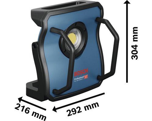 Bosch accuspot met afmetingen 216 mm x 292 mm x 304 mm