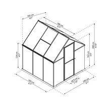 CANOPIA Kweekhuis Mytthos aluminium/ polycarbonaat 185x185x204 cm-thumb-3