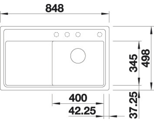 Afmetingen spoelbak met twee bakken