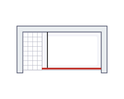 Douchedeur met vast deel en schuifdeur