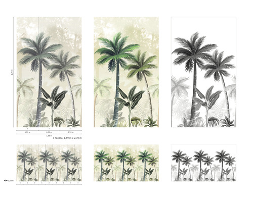 Fotobehang met palmmotief en tropische planten