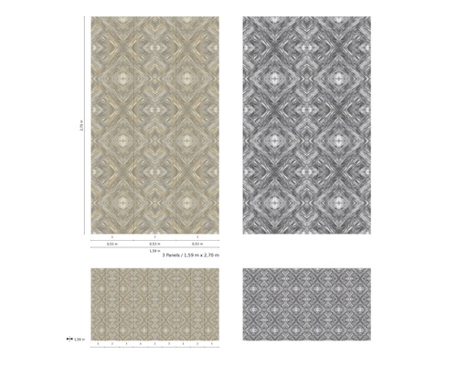 Fotobehang met geometrisch ruitpatroon in twee kleurvarianten