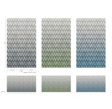 Decorpanelen met driedimensionale ruitstructuur in grijs-, groen- en blauwtinten.