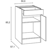 OPTIFIT Keukenblok zonder apparatuur Luca932 wit mat 210x60 cm