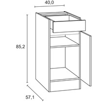 OPTIFIT Keukenblok zonder apparatuur Luca932 wit mat 210x60 cm
