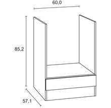 OPTIFIT Keukenblok zonder apparatuur Luca932 wit mat 210x60 cm