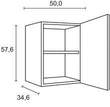OPTIFIT Keukenblok zonder apparatuur Luca932 wit mat 210x60 cm