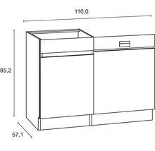 OPTIFIT Keukenblok zonder apparatuur Luca932 wit mat 270x60 cm