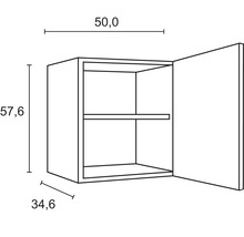 OPTIFIT Keukenblok zonder apparatuur Noah420 antraciet mat 210x60 cm