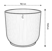 Elho plantenpot met afmetingen 16,1 cm breed en 14,8 cm hoog