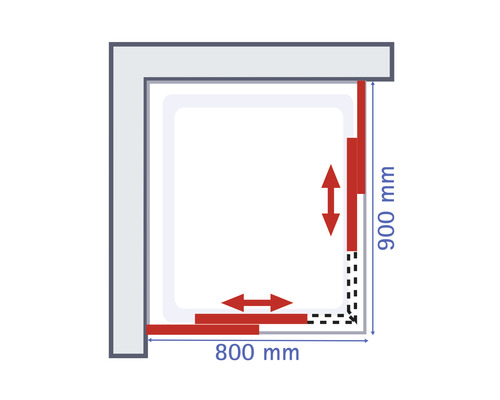 SCHULTE Douchecabine hoekinstap Kristall/Trend 80x90x185 cm