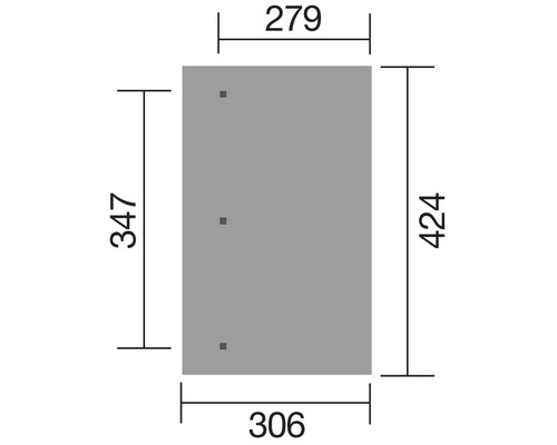 Producttekening met afmetingen 279, 306, 347 en 424