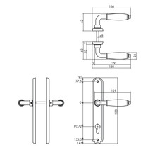 INTERSTEEL Deurkruk paar Courgette op schild met profielcilindergat PC72 chroom mat