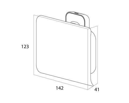 Technische tekening van een handdoekhouder met maatvoering.