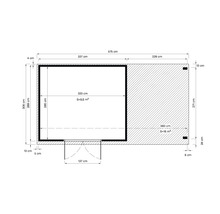 KONSTA Tuinhuis Baltrum 2 incl. vloer en overkapping onbehandeld, 566x289 cm-thumb-17