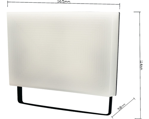 Wandlamp met rechthoekige kap en zwarte beugel