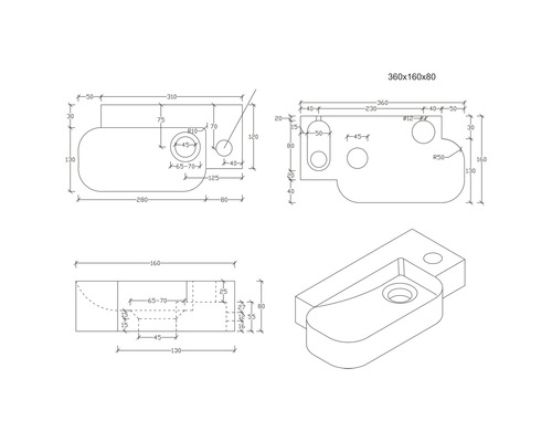 Technische tekening met afmetingen van een onderdeel