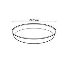 Ronde plantenschaal met een diameter van 20,9 cm.