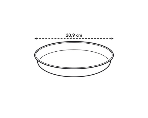 Ronde plantenschaal met een diameter van 20,9 cm.