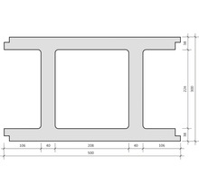 Technische tekening van een plafond element met afmetingen
