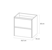 TIGER Badkamermeubelset Reverse met wastafel 60 cm natuur eiken wit mat